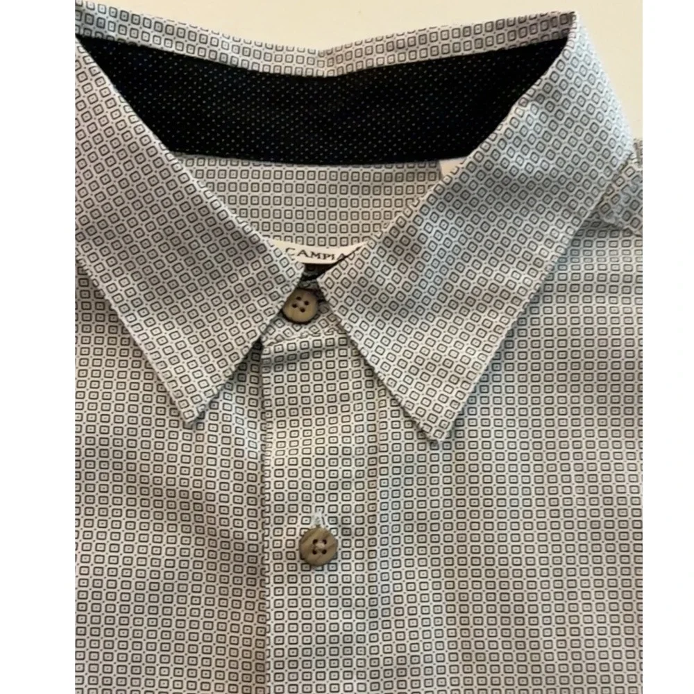 Moda Campia Moda‎ Mens Gray Button Down Shirt Long Sleeve Cotton Size L